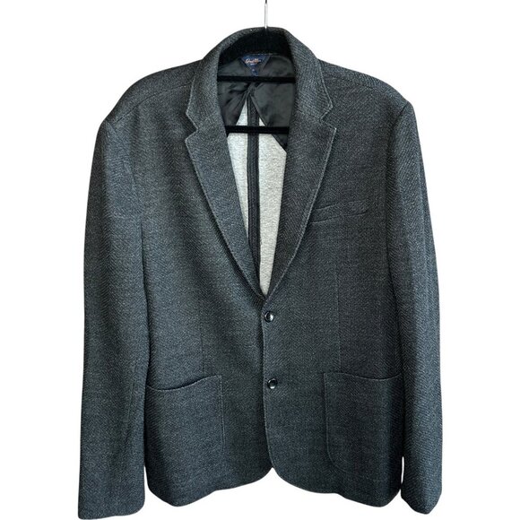 Good Man Brand Men's Black Textured Wool Blend Unstructured Jacket Blazer XL - Picture 2 of 11